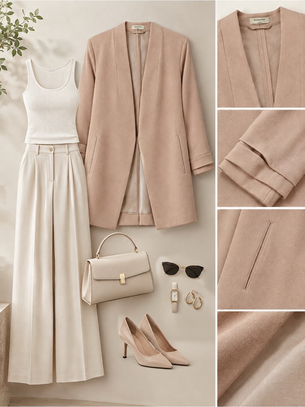 Babaton Blush Open-Front Long Blazer